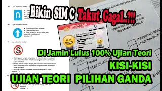 Tips dan KISI KISI UJIAN Teori Soal Pilihan GANDA SIM C Agar LULUS 💯%