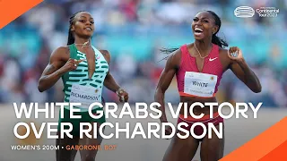 Kayla White defeats Sha'Carri Richardson over 200m | Continental Tour Gold 2023