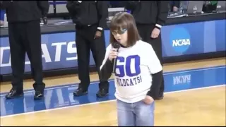 Blind Disabled girl sings National Anthem