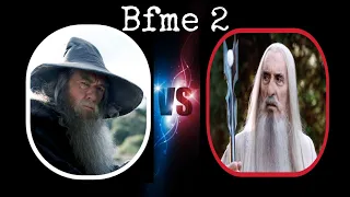 BFME 2 Gandalf vs Saruman battle with Lord of The Rings Cinematics!