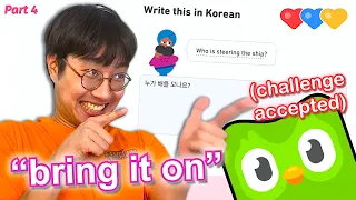 Native Korean Speedruns Duolingo Korean... Once More (but it gets feral)