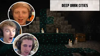 Gamers Reaction to First Seeing the Deep Dark Cities in Minecraft