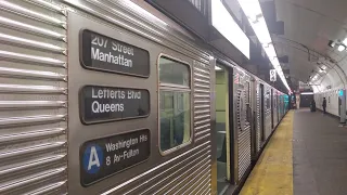 NYC Subway HD 60fps: Far Rockaway & Lefferts bound Budd R32 A Trains @181 Street (11/27/19)