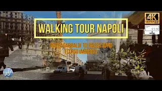 Walking tour Napoli Piazza Garibaldi to Piazza Bovio (corso umberto) Universita Napoli. 4k video.