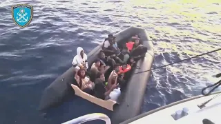 Hellenic Coast Guard rescues migrants adrift in Aegean Sea | AFP