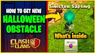 How to get New Halloween Obstacle in Clash of Clans 2023 🔥What's Inside the Sinister Sapling 🫣