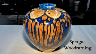 Woodturning - Beautiful Branchy Blue Bombshell!