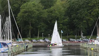 Nordic Folkboat BINE crossing in to harbour