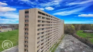 Creepy Abandoned Building in Cleveland with Burned Cars Inside