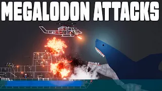 Megalodon Attacks Ships and Helicopters in People Playground(4)