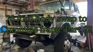 1976 f250 BODY SWAP to dodge 24 valve 6 speed!! (PART 2) fabricating body mounts and core support!