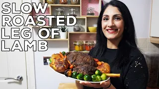 Slow Roasted Leg of Lamb | Spiced Lamb Leg Recipe in English | Masala Roast Lamb Leg