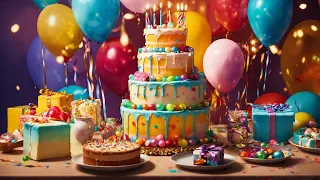 Happy Birthday Song Remix 2024🎶 Very Beautiful Birthday greetings for you 🎉 Rainbow birthday cakes🎂