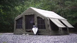 SOLO CAMPING HEAVY RAIN - BUILDSHELTER IN LONG HEAVY RAIN