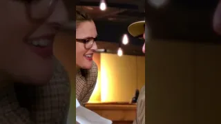 Drew Barrymore kissing stranger at Barstool.