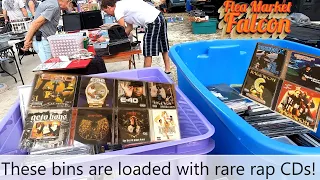 DVD VHS Media Hunting at the Flea Market - Score 3 bins of rap CDS!