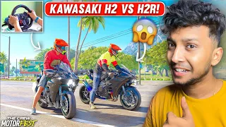 Kawasaki Ninja H2 Vs H2R! 😍 The Crew Motorfest | LOGITECH G29