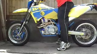 husaberg 650 supermoto  starting how to do it properly