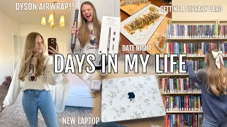 DAYS IN MY LIFE // unboxing Dyson Airwrap, new laptop, getting my library card, + date night