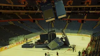 The time the Sabres' scoreboard crashed to the ice