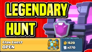Clash Royale | Legendary Card Hunt | Gold, Crown and Clan Chest Opening