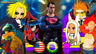 Pro Heroes react to super heroes Saitama | Super man | Deku | Naofume + // Gacha life club