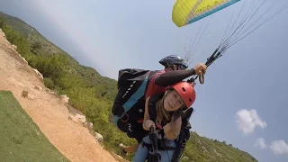 Tandem Paragliding (Strong Wind-Twist Takeoff) Alanya 2017