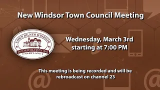 New Windsor Town Council Meeting 3-3-2021