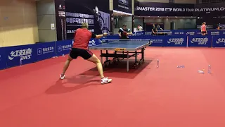 Mattias Falck Training with Kristian Karlsson | 2018 China Open