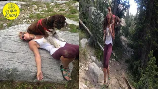 Woman Saves 55 Pound Injured Dog And Carries Him On Her Shoulders Down A Mountain For 6 Hours