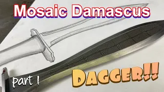 HOW TO MAKE THIS MOSAIC DAMASCUS DAGGER !!! part 1