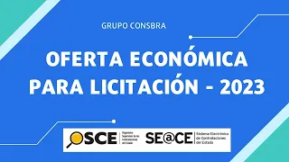 Como elaborar Oferta Económica para Licitación Publica SE@CE - 2023