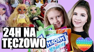 24H NA TĘCZOWO CHALLENGE 💜 TESTUJEMY GUMY MAOAM 💜