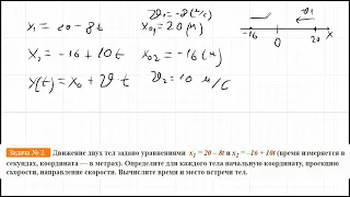 Уравнение движения. Как найти время и место встречи двух тел ???