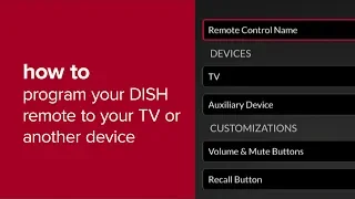 How to Program Your DISH Remote to a TV or Another Device