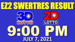 9pm EZ2 Swertres Result July 7, 2021 (2D Lotto, 3D Lotto Result Today)