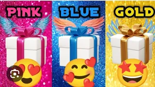 choose one gift box🎁/BLUE VS PINK VS GOLD/#choose #viral #chooseyourgift #pleasesubscribe