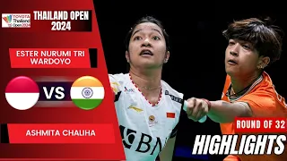 Ester Nurumi Tri Wardoyo (INA) vs Ashmita Chaliha (IND) - R32 | Thailand Open 2024