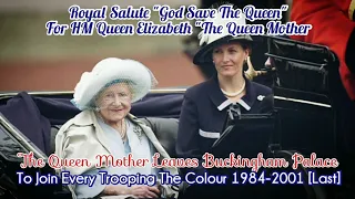 Royal Salute "God Save The Queen" | Queen Mother Leaves Palace to join every Trooping the Colour