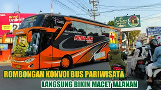 Moment langka yang jarang ditemukan.. konvoi bus asik pada Oleng!! 44 Trans