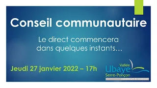 Conseil communautaire du 27 janvier 2022