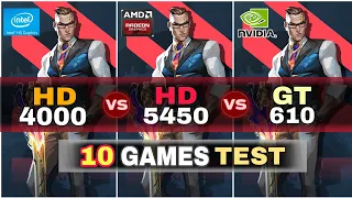 Intel HD Graphics 4000 vs Amd HD 5450 vs GeForce GT 610 | 10 Games Test | Which is Best ?
