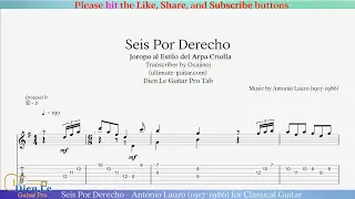 Seis Por Derecho - Antonio Lauro (1917-1986) for Classical Guitar with TABs