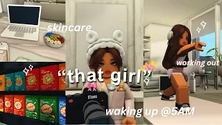 ♡🎀🧸becoming 'THAT GIRL' for the day! (5AM routine, productive habits) | bloxburg roleplay ♡