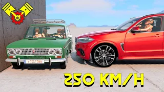 BMW X5M (F15) vs LADA 2103 😲 250 km/h Crash Test 4K