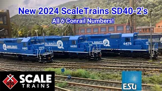 New 2024 Run ScaleTrains  HO Scale SD40 2's - All 6 Conrail Numbers!