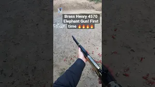 First time shooting New Henry brass side gate in 45-70 government. Classy elephant gun!