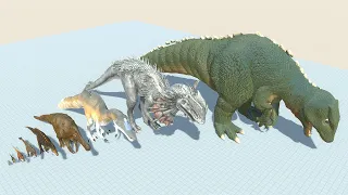 Tyrannosaurus of Evolution VS All Godzilla Dinosaurs Fights T-rex Jurassic Park Animal Revolt Battle