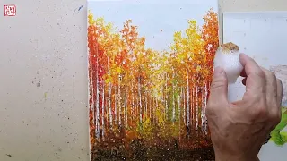 붉게 물든 가을숲| 아크릴페인팅 | 유화 | Acrylic Painting [#300]힐링영상 취미미술