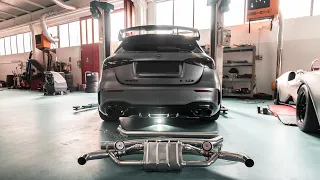 Mercedes A45 S AMG +500 CV catback + downpipe scat elimina FAP #Capristo 🔥